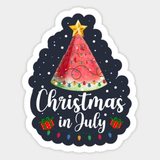 Christmas In July watermelon lover funny Summer Xmas Sticker